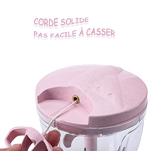 DZANKEN - Picadora de carne manual de 5 hojas, picadora de legumbre, pájaro ensalada, pesto, perejil, salchicha/máquina de cortar nueces, vainilla, alimentos para bebés, prensa ajos (rosa pequeña)