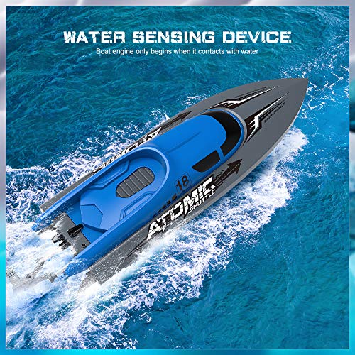 EACHINE EB02 Barco de Control Remoto para Niños Alta Velocidad 2.4 GHz 40 Minutos 150 Metros Volteo de 180°2 cabinas Diseño Impermeable 370 Motor de Enfriamiento Conmutación de Velocidad (2 Baterías)