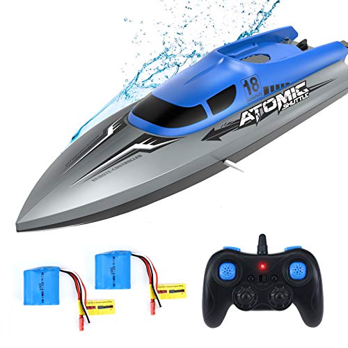 EACHINE EB02 Barco de Control Remoto para Niños Alta Velocidad 2.4 GHz 40 Minutos 150 Metros Volteo de 180°2 cabinas Diseño Impermeable 370 Motor de Enfriamiento Conmutación de Velocidad (2 Baterías)