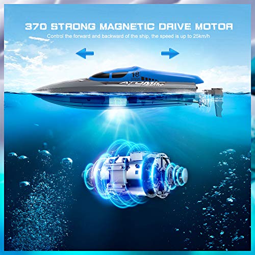 EACHINE EB02 Barco de Control Remoto para Niños Alta Velocidad 2.4 GHz 40 Minutos 150 Metros Volteo de 180°2 cabinas Diseño Impermeable 370 Motor de Enfriamiento Conmutación de Velocidad (2 Baterías)