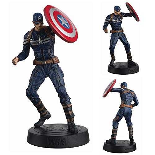 Eaglemoss- Marvel Movie Collection DC Comics Figura de Resina 14mm Capitán América, Multicolor (EAMOMMFRWS008)
