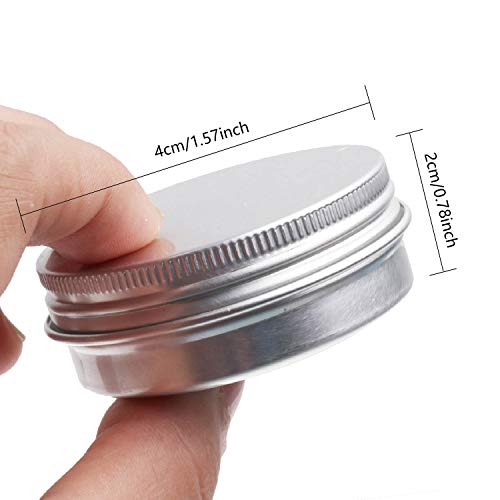 Ealicere 20 Pcs 15 ml, tarros vacíos de Aluminio Plateado, Recipiente de cosmética para muestras de bálsamos labiales o cosméticos, Cierre de Rosca