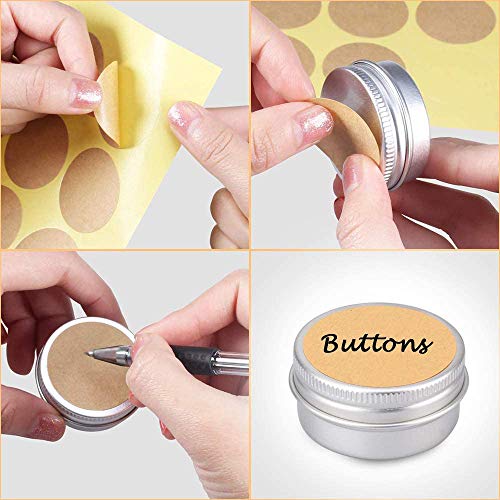 Ealicere 20 Pcs 15 ml, tarros vacíos de Aluminio Plateado, Recipiente de cosmética para muestras de bálsamos labiales o cosméticos, Cierre de Rosca