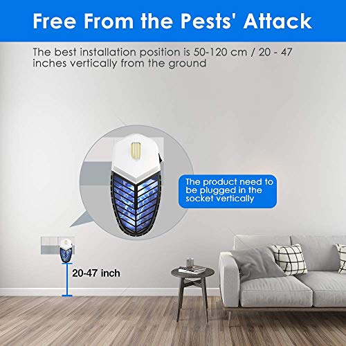 Eastshining Repelente Ultrasónico de Plagas, 2 in 1 Lámpara Antimosquitos Noche Lámpara Repelente de Insectos Interiores Control de Mosquitos Ratones Hormigas Cucarachas Moscas Polilla Arañas Pulgas