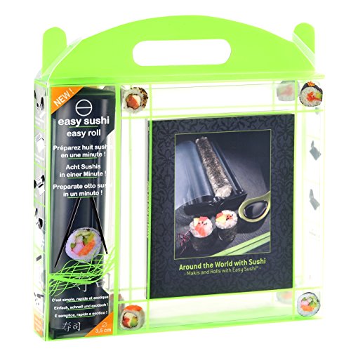 Easy Sushi Maletín y Libro Recetas, Negro, 28x5x32 cm