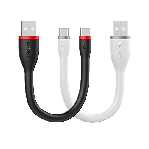 EasyAcc Cable USB C Corto [2 Pack] PocketLine Cable Tipo C para Mi A1, Samsung Galaxy S8 S9 S10, Samsung Cargador Wireless, BQ Aquaris X/X Pro, New MacBook, 15cm