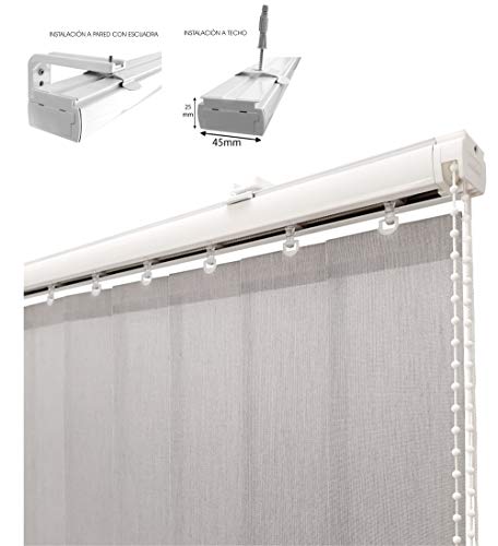 EB ESTORES BARATOS Cortina Lamas Verticales/Opaca Termoreguladora Eclipse/Cierra la luz y Reduce la Temperatura. Medidas Ancho x Alto. Se la ajustamos a Medida. Color: Negro. Medidas: 140cm x 180cm