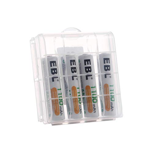EBL 4 Piezas 1100mAh AAA Pilas Recargables Ni-MH 1200 Ciclo Alta Capacidad para Juguete Flash Mando Teléfono Fijo GPS Exterior