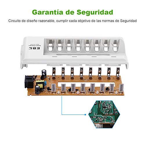 EBL - 8 Ranuras Cargador de Pilas de AA AAA Ni-MH Ni-CD Baterías Recargables
