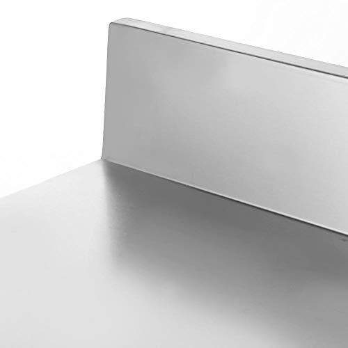 EBTOOLS Mesa de Trabajo de Catering Comercial de Acero Inoxidable para Restaurante Bar Hogar Cocina Lavandería Garaje y Cuarto de Servicio, 120 x 60 x 85 (+10) cm, Resistente y Duradero