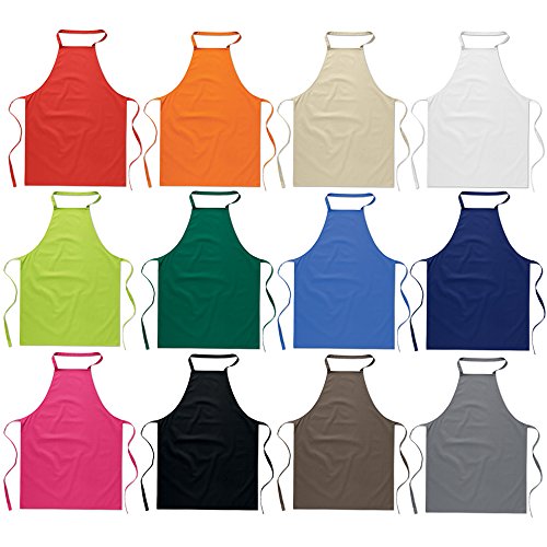 eBuyGB Catering Cocina Barbacoa Plain Chef Unisex de Cocina Delantal, algodón, Verde Lima, 31,8 x 22,4 x 6,2 cm