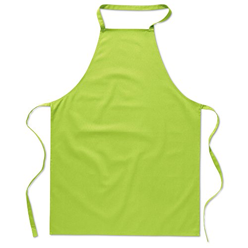 eBuyGB Catering Cocina Barbacoa Plain Chef Unisex de Cocina Delantal, algodón, Verde Lima, 31,8 x 22,4 x 6,2 cm