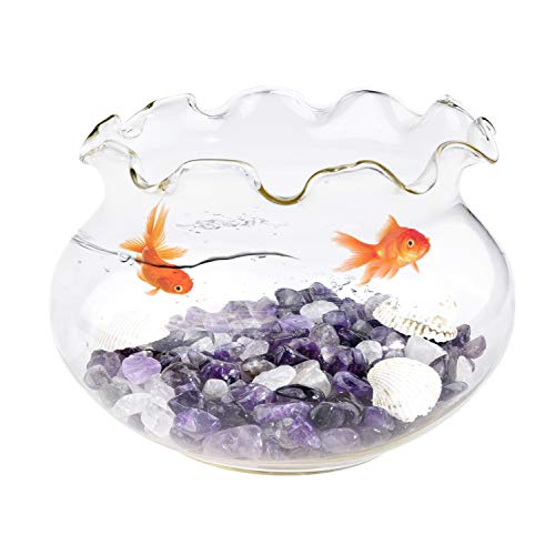 Eco-Fused Piedras de Cristal Pulidas Amatista y Cuarzo – Piedras Naturales con Formas Irregulares para Arte, Manualidades, Joyería, Decoración y Más – Decoración para Acuarios, Plantas y Velas