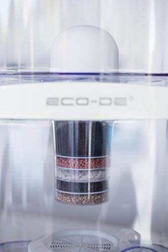 ECODE Torre Jarra de Agua purificadora, 8 Sistemas de filtrado, Filtro cerámico, Carbon, Piedras Naturales Aqua Filter Tower