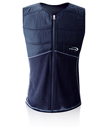E.COOLINE Powercool SX3 - Chaleco refrigerante con protección para los riñones, aire acondicionado para vestirse Negro
 M