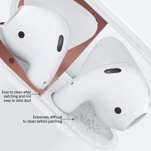 EdBerk74 Protector Antipolvo de Metal para Apple AirPods Funda Cubierta Accesorio Protección Pegatina Protección de la Piel AirPods de virutas de Metal de Hierro