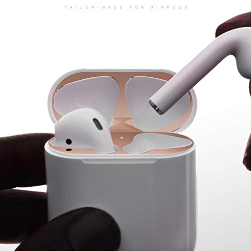 EdBerk74 Protector Antipolvo de Metal para Apple AirPods Funda Cubierta Accesorio Protección Pegatina Protección de la Piel AirPods de virutas de Metal de Hierro