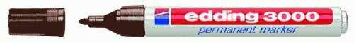 Edding 4 – 3000018 3000 – Marcador permanente (recargable, 1,5 – 3 mm, color marrón oscuro
