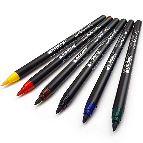 Edding 4200 - Rotuladores de porcelana (3 x 6 unidades, 1-4 mm), colores variados