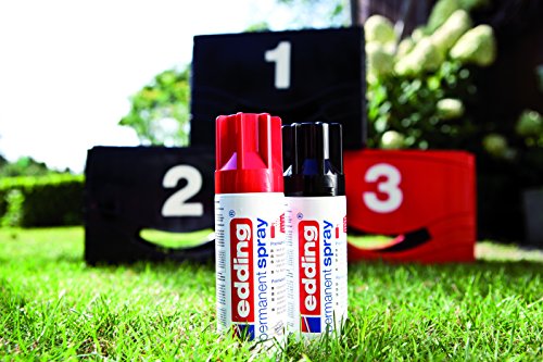 edding 5200-951 - Spray de pintura acrílica premium, 200 ml de máxima opacidad, cubre inmediatamente, secado rápido sin burbujas, color negro intenso brillo RAL 9005.