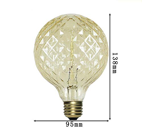 Edison Bombilla Tungsteno Filamento Bombilla De Tungsteno G95 Bombilla De Tenis E27 Retro En Forma De Piña 40W Bombilla Halógena Halógena En Forma De 40W
