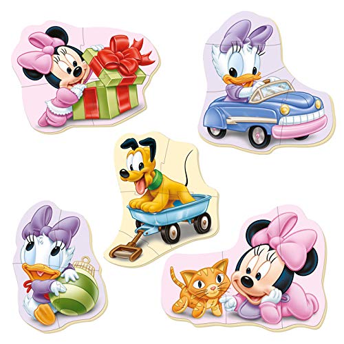 Educa - Baby Puzzles, puzzle infantil Baby Minnie, 5 puzzles progresivos de 3 a 5 piezas, a partir de 24 meses (15612)