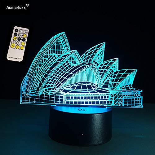 Efectos visuales de luz El Interruptor táctil de luz holográfica Sydney Opera House y la luz Nocturna de Cambio de Color del Control Remoto están conectados