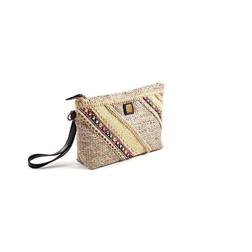 Eferri Nature, Bolso de mano con correa Jarki para Mujer, Oro, 17x29x7 cm