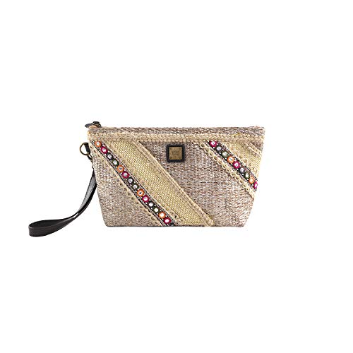 Eferri Nature, Bolso de mano con correa Jarki para Mujer, Oro, 17x29x7 cm