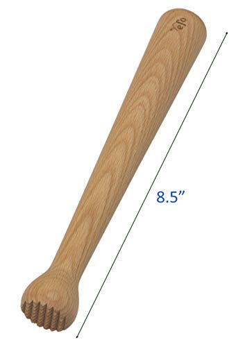 Efo - Muddler de madera para cócteles - Trituradora de hielo de madera duradera - Elegante barra de madera de mojito - Práctico muddler - Herramienta de cocina perfecta para ajos, hierbas y frutas