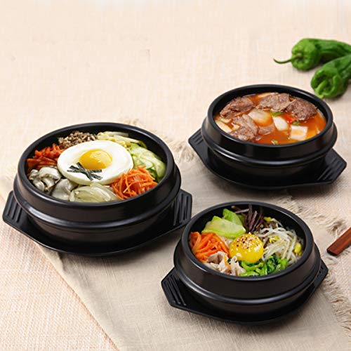 EgBert Coreano Dolsot Bowl Gran Tamaño Barro Olla De Piedra Bibimbap Cocina + Trivet Set Rice Bowl - 16