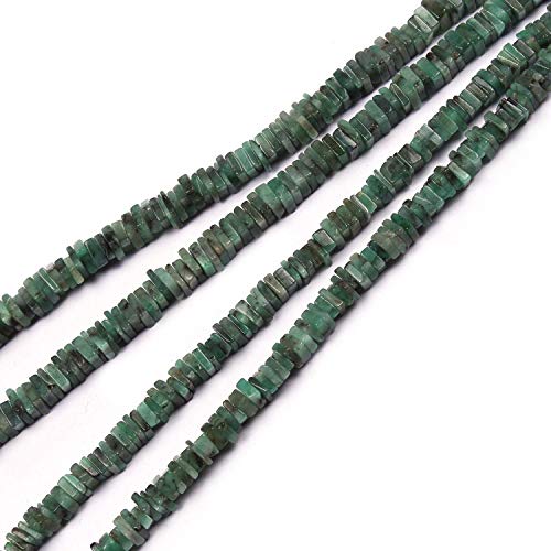 eGemCart 5-6mm Esmeralda Natural Heishi Cuentas cuadradas para Hacer Joyas, Cuentas de Heishi para Pulsera de Piedras Preciosas, Cuentas de Piedras Preciosas Sueltas semipreciosas Calidad AAA