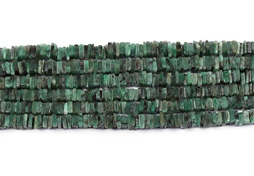 eGemCart 5-6mm Esmeralda Natural Heishi Cuentas cuadradas para Hacer Joyas, Cuentas de Heishi para Pulsera de Piedras Preciosas, Cuentas de Piedras Preciosas Sueltas semipreciosas Calidad AAA