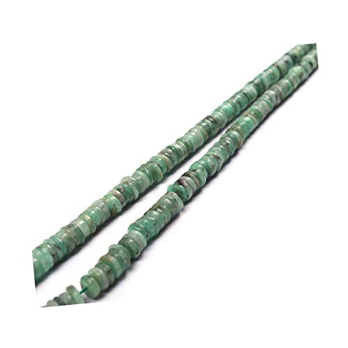 eGemCart 5-6mm Esmeralda Natural Heishi Cuentas Redonda para Hacer Joyas, Cuentas de Heishi para Pulsera de Piedras Preciosas, Cuentas de Piedras Preciosas Sueltas semipreciosas Calidad AAA
