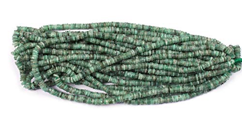 eGemCart 5-6mm Esmeralda Natural Heishi Cuentas Redonda para Hacer Joyas, Cuentas de Heishi para Pulsera de Piedras Preciosas, Cuentas de Piedras Preciosas Sueltas semipreciosas Calidad AAA