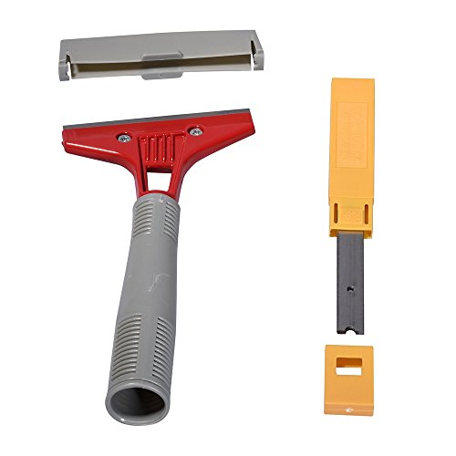 Ehdis® 4"de Ancho para Trabajo Pesado de Acero Inoxidable raspador de Largo Mango de la Pala Limpia con un 1" Jack al Final instale Mango Largo, Agregado 10 Sustitución de la Cuchilla