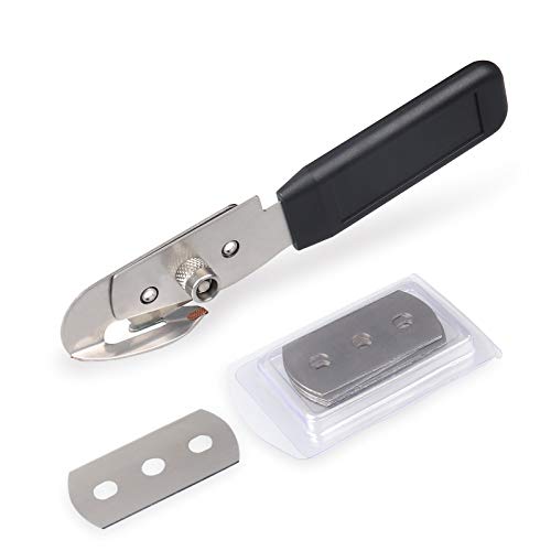 Ehdis - Cortador de película de vinilo con 10 cuchillas reemplazables de acero inoxidable de doble filo y 3 fieltros de PTFE