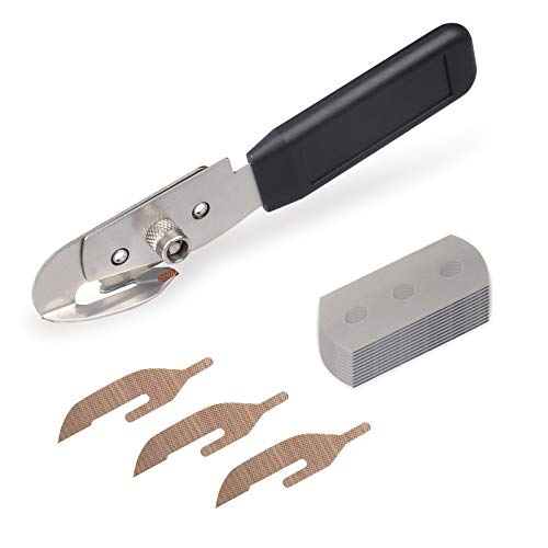 Ehdis - Cortador de película de vinilo con 10 cuchillas reemplazables de acero inoxidable de doble filo y 3 fieltros de PTFE