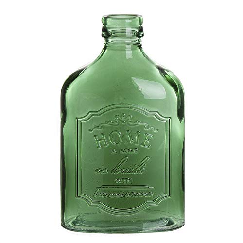 Eideo Home Jarron Florero Cristal Botella Plana Portobello