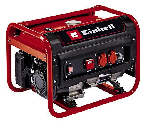 Einhell Generador eléctrico (gasolina) TC-PG 25/E5 (máx. 2400 W, motor de 4 tiempos con bajas emisiones, 2 tomas de 230 V, 15 L tanque, incl. voltímetro, función AVR)