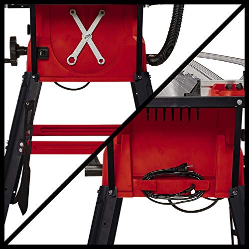 Einhell Sierra de mesa circular TC-TS 2025/2 U (máx. 2000 W, ajuste de la altura/inclinación de la hoja de sierra, Ø 250 x 30 mm hoja, tope-guía angular +/- 60°, superficie de contacto iz/de)
