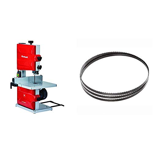 Einhell TC-SB 200/1 Sierra de Cinta (potencia de 250 W, ralentí 1.400 1, velocidad de Hoja 900 m/min, 6 dientes) (ref. 4308018) & 4506156 - Hoja de sierra de cinta para madera (1400 x 7 mm, 6t/25 mm)