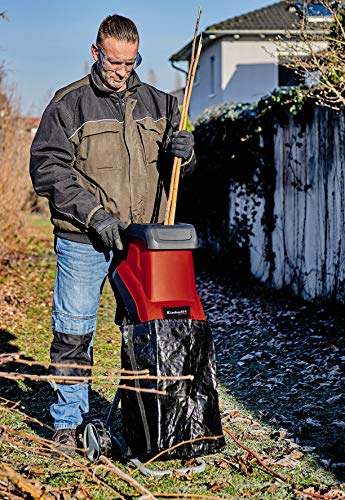 Einhell Trituradora eléctrica de cuchillas GC-KS 2540 (máx. 2500 W, Ø40 mm máx. de la rama, 2 cuchillas de volteo de acero especial, boca de la tolva de gran tamaño, prensador incluido)