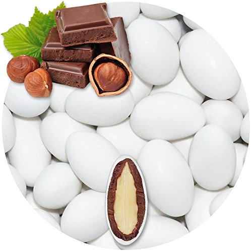 EinsSein 0,5kg Peladillas de Chocolate boda Turrón blanco mate peladilla almendra bautizo bautizos grageas comunion comunión niño baratas confeti Fiesta cumpleaños chocolate Evento
