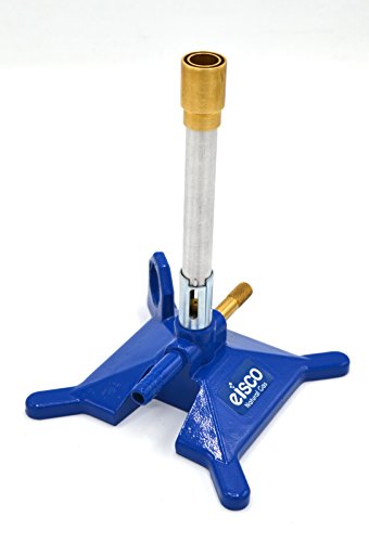 eisco Labs Nextgen Mechero Bunsen, stabilibasetm antivuelco diseño con asa, con estabilizador de llama y Gas ajuste, para uso con gas natural