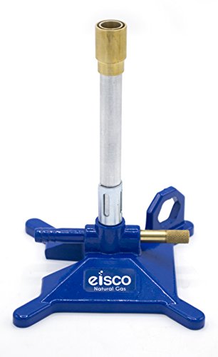 eisco Labs Nextgen Mechero Bunsen, stabilibasetm antivuelco diseño con asa, con estabilizador de llama y Gas ajuste, para uso con gas natural