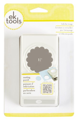 EK Tools Troquel Círculo Festoneado, Plástico y Metal, Gris, 3.58x12.01x19.46 cm