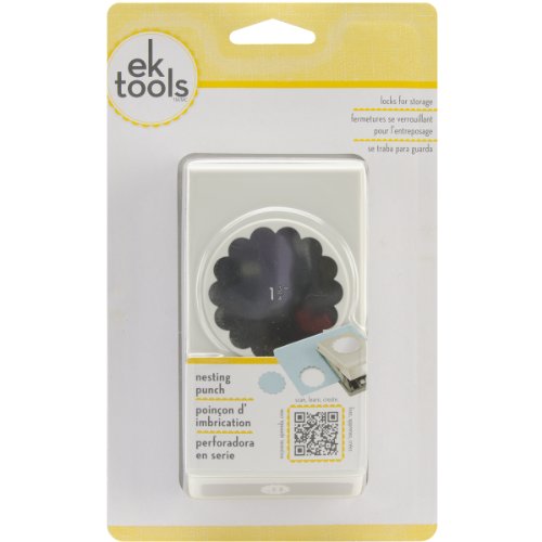 EK Tools Troquel Círculo Festoneado, Plástico y Metal, Gris, 3.58x12.01x19.46 cm