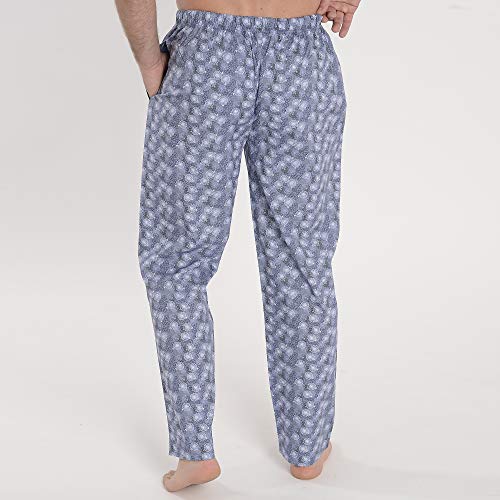 El Búho Nocturno Pantalón de Pijama Suelto de Hombre Pantalón de Pijama Caballero de Entretiempo de clásico de Estampado círculos Ropa de Dormir para Hombre Popelín de algodón Talla M Marino