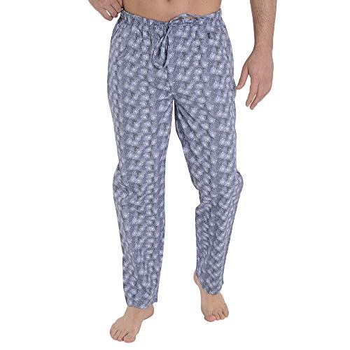 El Búho Nocturno Pantalón de Pijama Suelto de Hombre Pantalón de Pijama Caballero de Entretiempo de clásico de Estampado círculos Ropa de Dormir para Hombre Popelín de algodón Talla M Marino